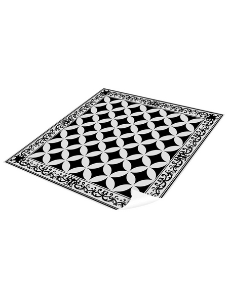mySPOTTI Vinyl Teppich »Chadi«, BxL:136 cm x 136 cm, schwarz|weiß
