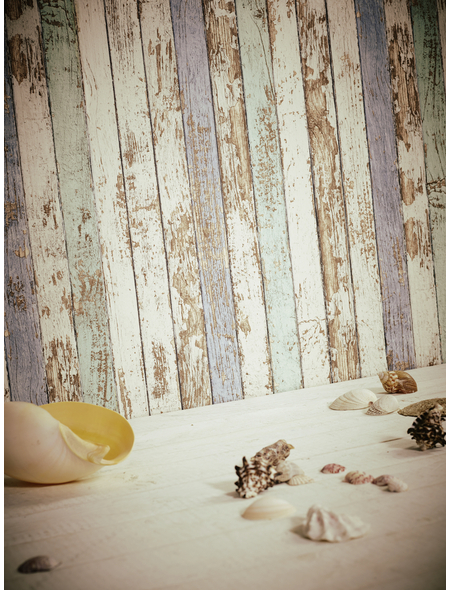 Vliestapete »Best of Wood´n Stone«, türkis, strukturiert, für