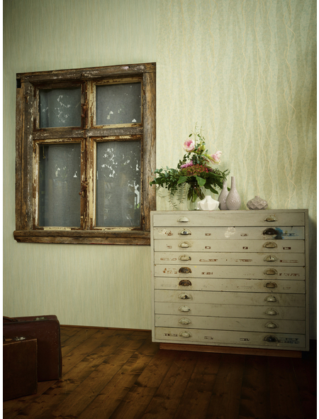 Vliestapete »Siena «, hellgrün, strukturiert, für Feuchträume geeignet