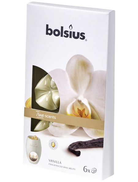 Bolsius Wachsblume »True Scents«, weiß, Duft: Vanille
