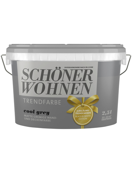 SCHÖNER WOHNEN Wand- und Deckenfarbe »Trendfarbe, cool grey«, grau
