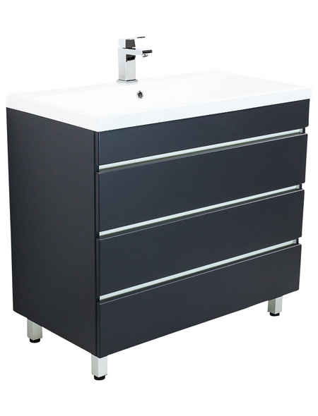 POSSEIK Waschplatz »FELINI 90«, B x T x H: 91 x 49 x 85 cm, anthrazit, 90-teilig POSSEIK Waschplatz »FELINI 90«, B x T x H: 91 x 49 x 85 cm, anthrazit, 90-teilig