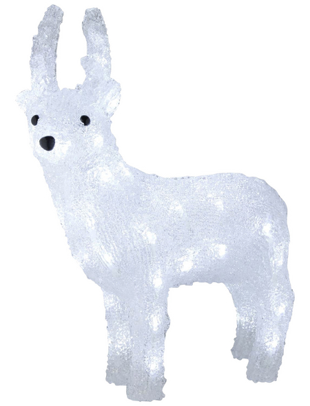 KONSTSMIDE Weihnachtsfigur, Rentier, Höhe: 38 cm, netz, weiß