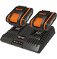 WORX Dual-Ladegerät Set »PowerShare WA3610«, schwarz/orange-Thumbnail