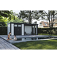 WOLFF FINNHAUS Gartenhaus »Eleganto 3024«, BxHxT: 298 x 227 x 238 cm, Metall, mit Lounge inkl. 2 Fenster rechts-Thumbnail