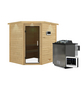 WOODFEELING Sauna »Mia«, inkl. 9 kW Bio-Kombi-Saunaofen mit externer Steuerung, für 3 Personen-Thumbnail