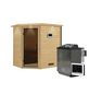WOODFEELING Sauna »Svea«, inkl. 9 kW Bio-Kombi-Saunaofen mit externer Steuerung, für 3 Personen-Thumbnail