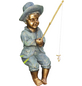 GRANIMEX Teichfigur »Theo«, Angler, Polystone, bronzefarben-Thumbnail