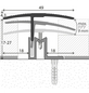 CARL PRINZ Übergangsprofil »PS 400 XXL«, BxL: 49 x 900 mm, Höhe: 20 mm, silberfarben-Thumbnail