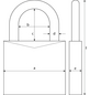 ABUS Vorhangschloss, aus Metall, 95 mm Breite, messingfarben-Thumbnail
