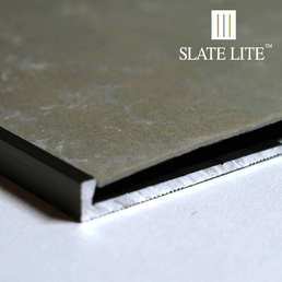 SlateLite Abschlusskante, F-Line, Aluminium, stahlfarben