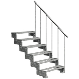 4 Stufen Treppenrahmen Stahl-Treppenwange Treppenholm Geschosshöhe 72cm Weiss 