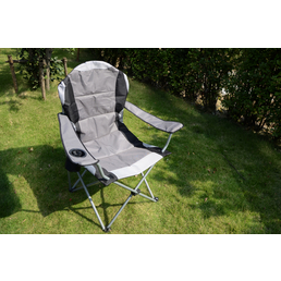 WESTERHOLT Camping-Stuhl »Deluxe«, Faltarmlehnstuhl, BxH: 92 x 110 cm, faltbar, schwarz/grau, inkl. Tragetasche