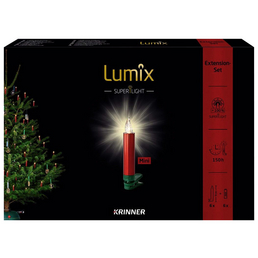 Krinner Christbaumkerzen Lumix Superlight mini, Rot | Grün, 6er