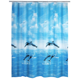WENKO Duschvorhang »Dolphin«, BxH: 180 x 200 cm, Delfin, mehrfarbig