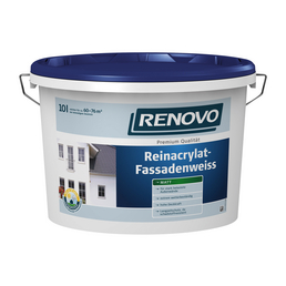 RENOVO Fassadenfarben, ca. 6 - 7,6 m²/l, weiß, matt, 10 l
