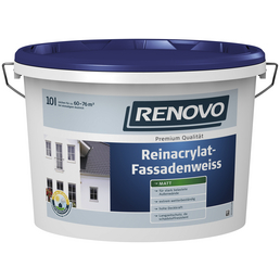 RENOVO Fassadenfarben, ca. 6 - 7,6 m²/l, weiß, matt, 2,5 l