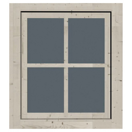 Gartenhausfenster Einzelfenster Holzfenster 69x80cm weiß lackiert inkl Beschlag 