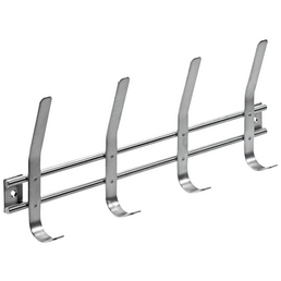 HETTICH 5er Edelstahlgarderobe 380 x 85 x 55mm Wandmontage Hakenleiste 