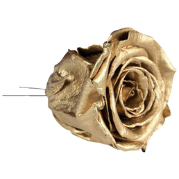 flowerbox Handgefertigte Christbaumschmuck-Rosen, Gold