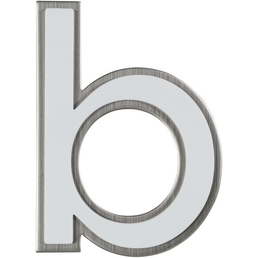 SÜDMETALL Hausnummer, b, Weiß, Kunststoff | Edelstahl, 11,7 x 17 x 1,8 cm, nachtleuchtend