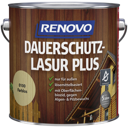 RENOVO Holzschutz-Lasur, für außen, 4 l, farblos, seidenglänzend