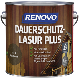 RENOVO Holzschutz-Lasur »PLUS«, für außen, 4 l, Nussbaum