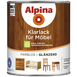 ALPINA Klarlack, für innen, 0,75 l, farblos, glänzend