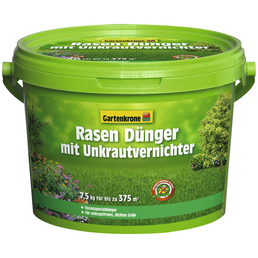 Gartenkrone Rasendünger & Unkrautvernichter, 7,5 kg, für 375 m², schützt vor Unkraut & Nährstoffmangel