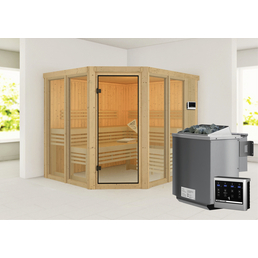 Sauna »Aamse «, inkl. 9 kW Bio-Kombi-Saunaofen mit externer Steuerung für 5 Personen