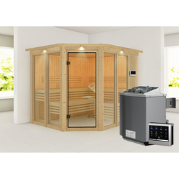 Sauna »Aamse «, inkl. 9 kW Bio-Kombi-Saunaofen mit externer Steuerung, für 5 Personen