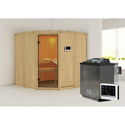KARIBU Sauna »Keila 1«, inkl. 9 kW Bio-Kombi-Saunaofen mit externer Steuerung, für 4 Personen