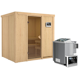 Sauna »Kothla«, inkl. 9 kW Bio-Kombi-Saunaofen mit externer Steuerung für 3 Personen