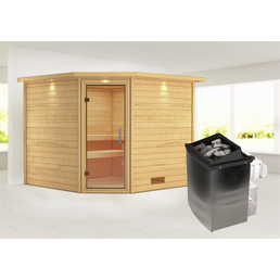 WOODFEELING Sauna »Leona«, inkl. 9 kW Saunaofen mit integrierter Steuerung, für 4 Personen