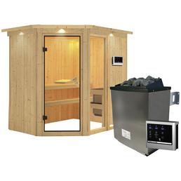 KARIBU Sauna »Paide 1«, inkl. 9 kW Saunaofen mit externer Steuerung, für 3 Personen