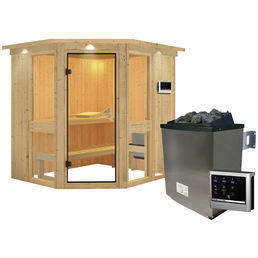 Sauna »Pölva 1«, inkl. 9 kW Saunaofen mit externer Steuerung, für 3 Personen
