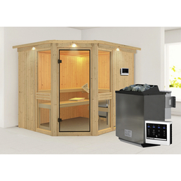 KARIBU Sauna »Pölva 3«, inkl. 9 kW Bio-Kombi-Saunaofen mit externer Steuerung, für 4 Personen