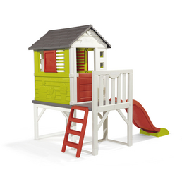 Smoby Spielhaus, BxHxT: 160 x 197 x 260 cm, Kunststoff, natur/grün/rot
