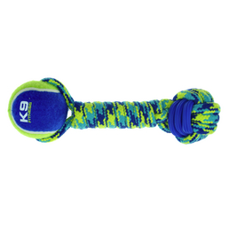 ZEUS Spielzeug »K9 Fitness«, Zugseil mit TPR-Ball/Tennisball, blau/grün, für Hunde