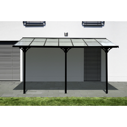Westmann Terrassendach »Bruce«, Breite: 435 cm, Dach: Polycarbonat (PC), schwarz
