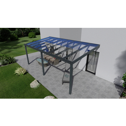 GARDENDREAMS Terrassenüberdachung »Easy Edition«, Breite: 600 cm, Dach: Glas, anthrazitgrau
