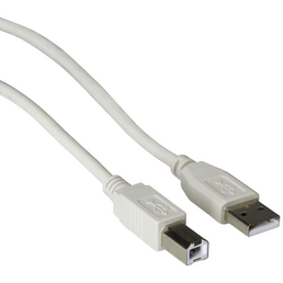 SCHWAIGER USB-2.0-Anschlusskabel, B-Stecker auf A-Stecker, 1,5 m, Grau