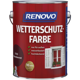 RENOVO Wetterschutzfarbe, für außen, 2,5 l, rot, seidenglänzend